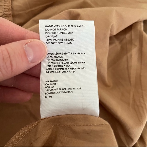 Anthropologie Faithfull the Brand Bloom Smocked Puff Midi Dress, Size 6, Tan - Picture 6 of 9